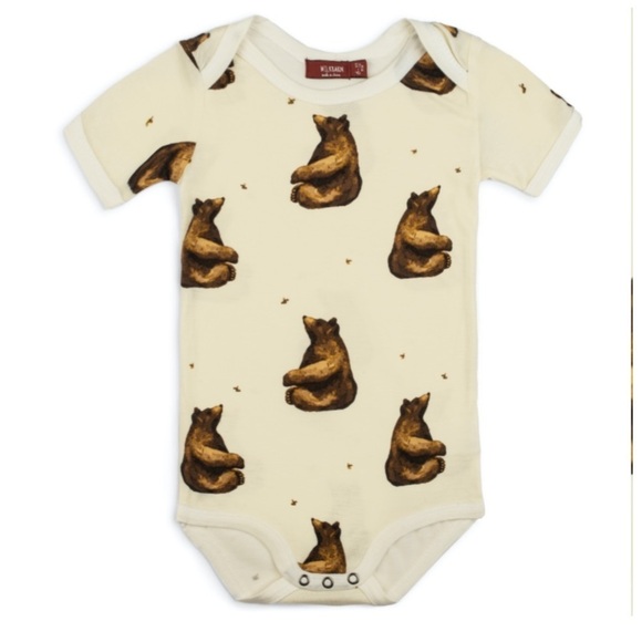 Milkbarn Other - MILKBARN HONEY BEAR BAMBOO SHORT SLEEVE ONE PIECE